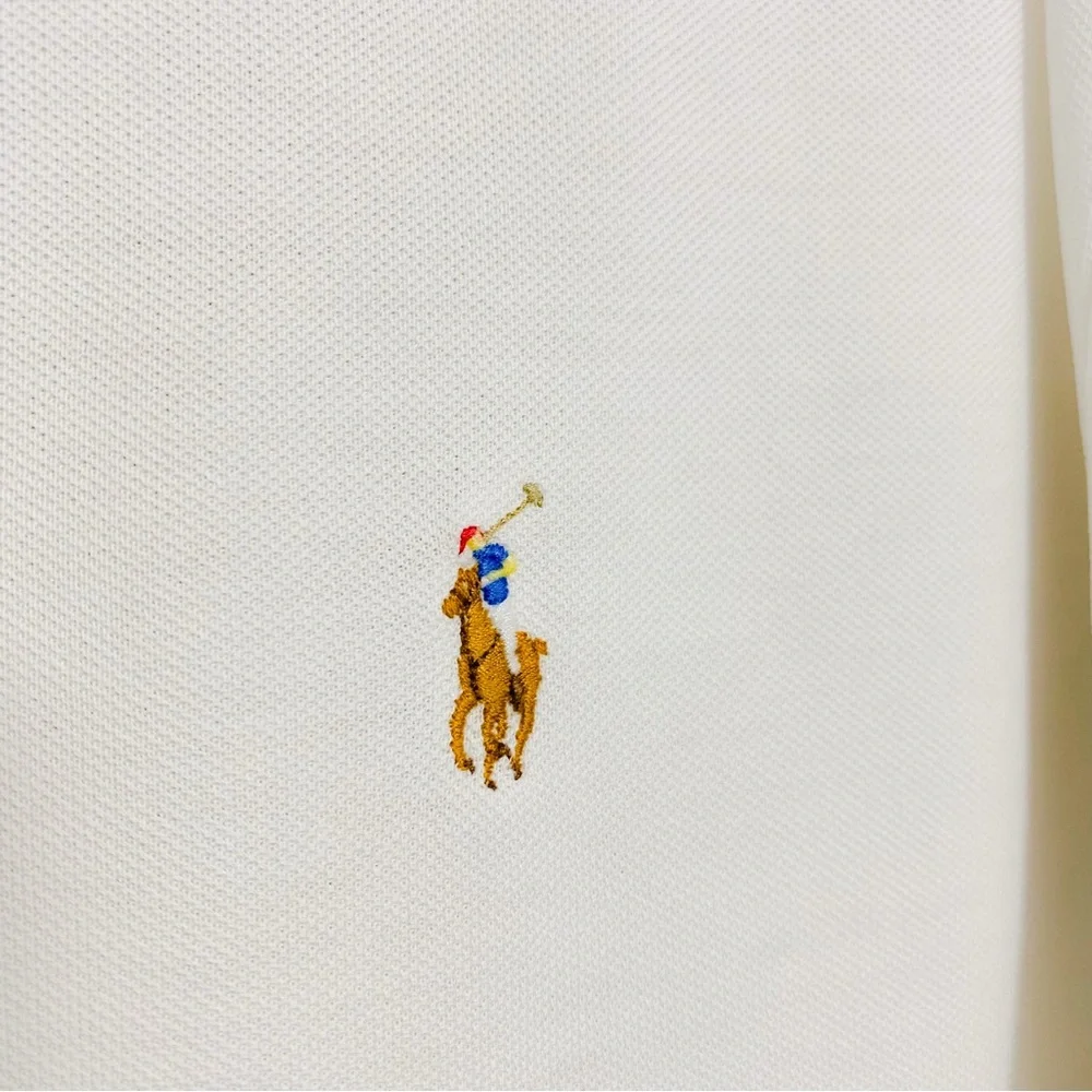Ralph Lauren Men’s Crisp White‎ 100% Pima Cotton Embroidered Logo Polo Size XL